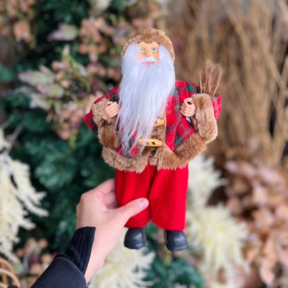 Papai Noel Vermelho Tradicional com Gravetos - 30cm