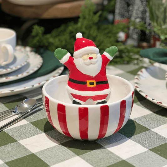 Bowl de Cerâmica Listrado Papai Noel 15cm