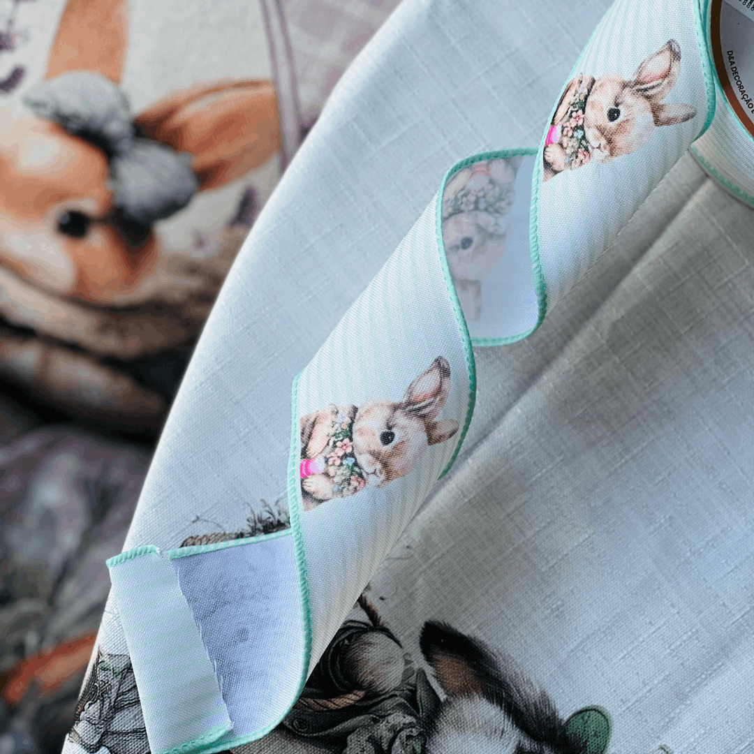 Fita de Páscoa Aramada Coelho Com Listras Verdes 6,3cm x 9,14m