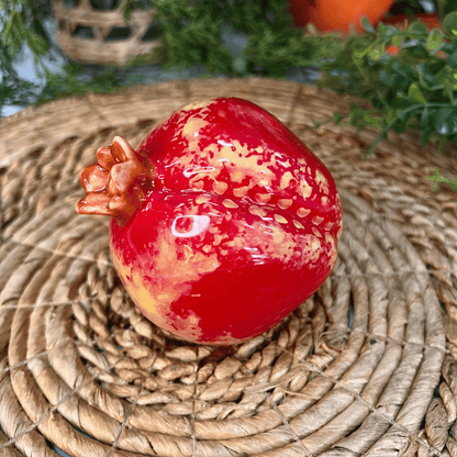 Enfeite Romã Tutti-frutti de Cerâmica 8x9,5cm