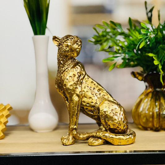 Escultura Leopardo Em Poliresina - 19cm