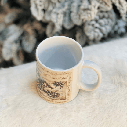 Caneca Natalina Presepio de Porcelana 300ml