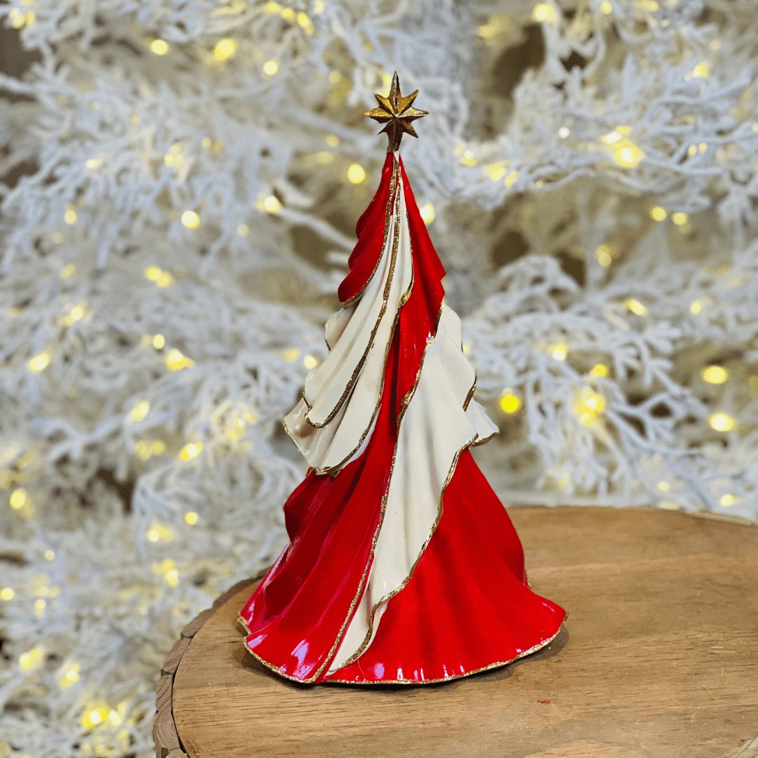 Mini Árvore de Natal com Relevo e Estrela – 35cm