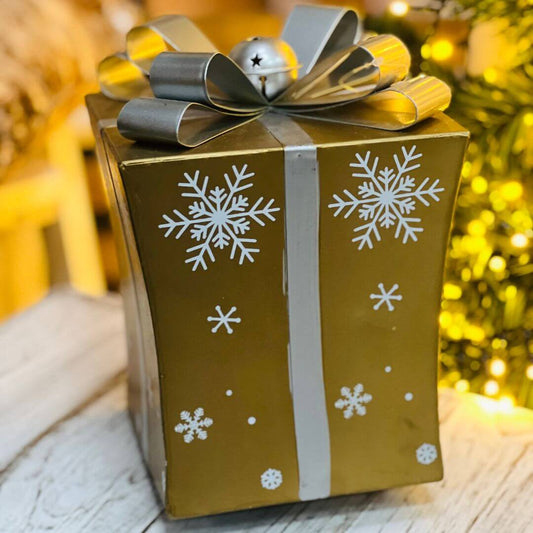 Presente Decorativo em Metal com Jardim – 74cm