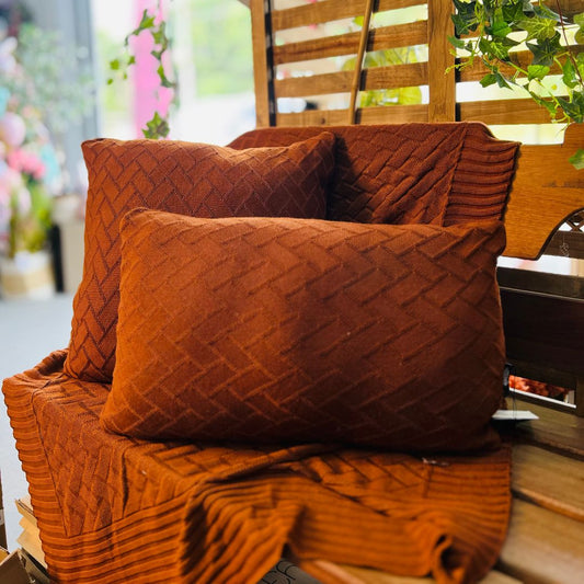 Manta Tricot Link Com Tassel Terracota - 0,90x1,80cm (508008145)