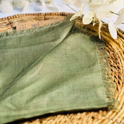 Guardanapo Linho Aisha Olive - 45cmx45cm