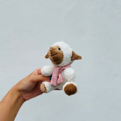 Mini Ovelha Com Laço Rosa - 11cm