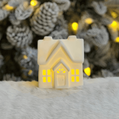 Casinha Branca Com Led 10x9cm