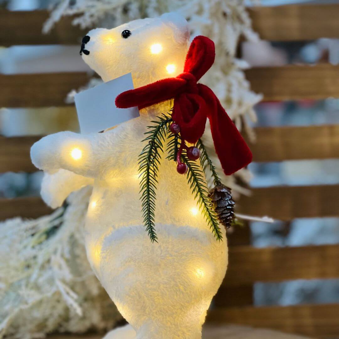 Urso Decorativo - LED Branco Quente | 30cm