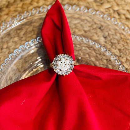 Porta Guardanapo com  Pérolas e Brilhantes – 5x20cm | Kit com 4 Peças