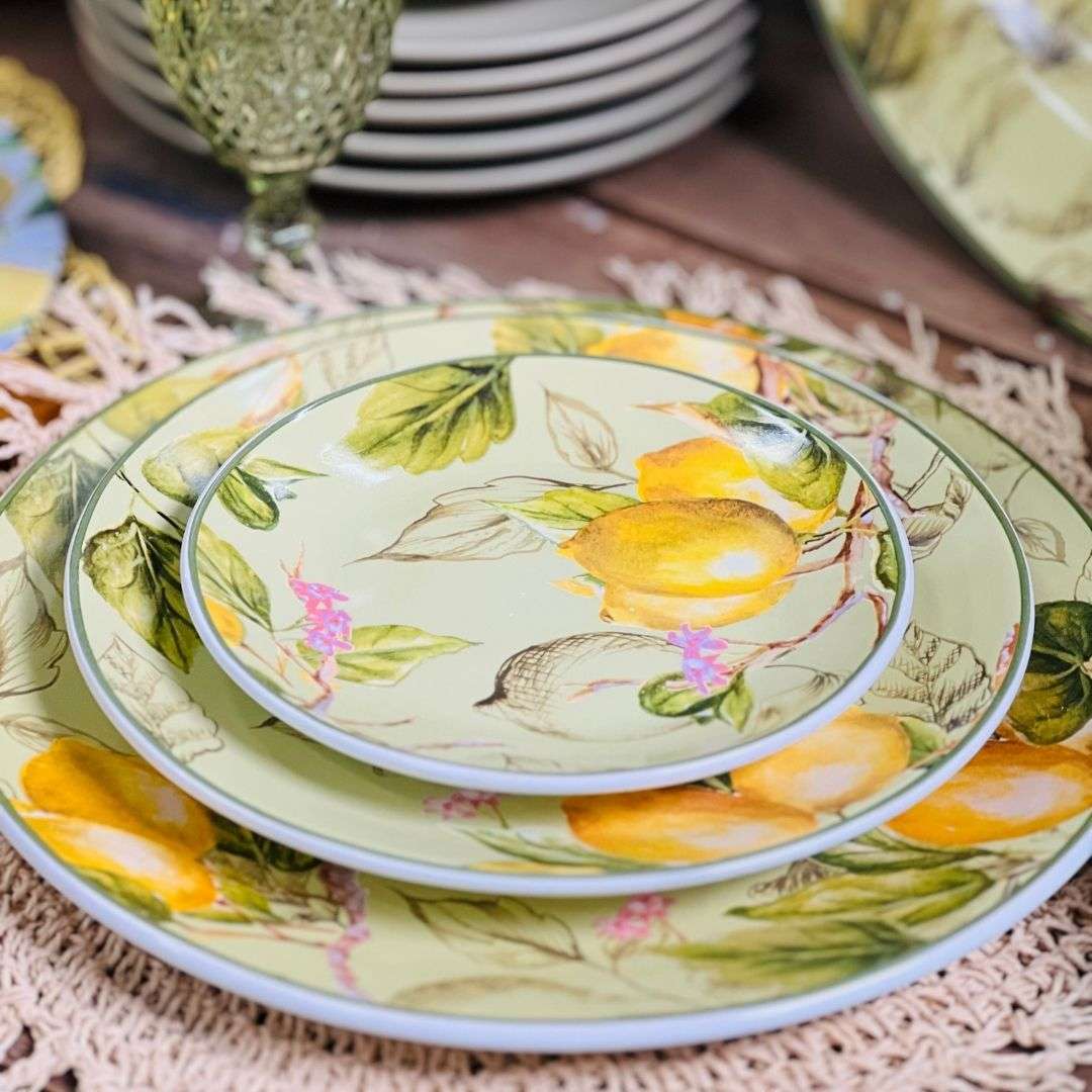 Sousplat Verde Toscana Limão Siciliano - 34cm