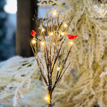 Enfeite Árvore com Galhos e Pássaro com 12 LEDs | 22cm