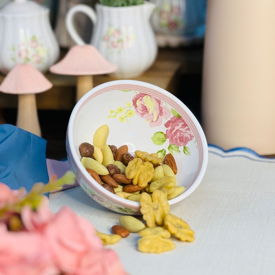 Bowl Com Rosas Vó Dulce Rosa - 13,5
