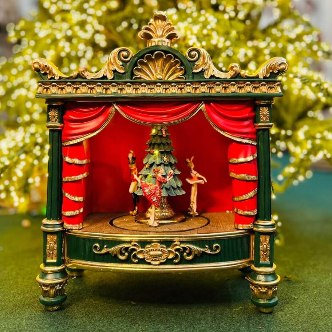 Enf Natal Teatro Natalino Dourado e Verde - 56cm C/1 Un