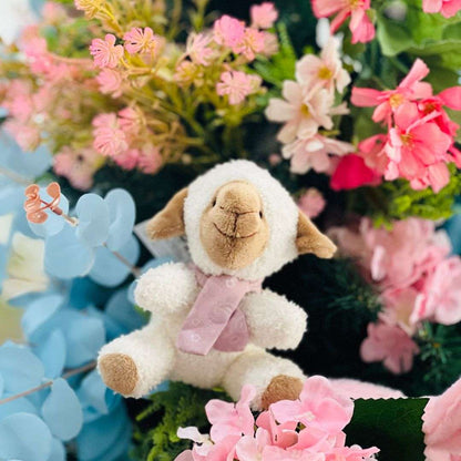 Mini Ovelha Com Laço Lavanda - 11cm