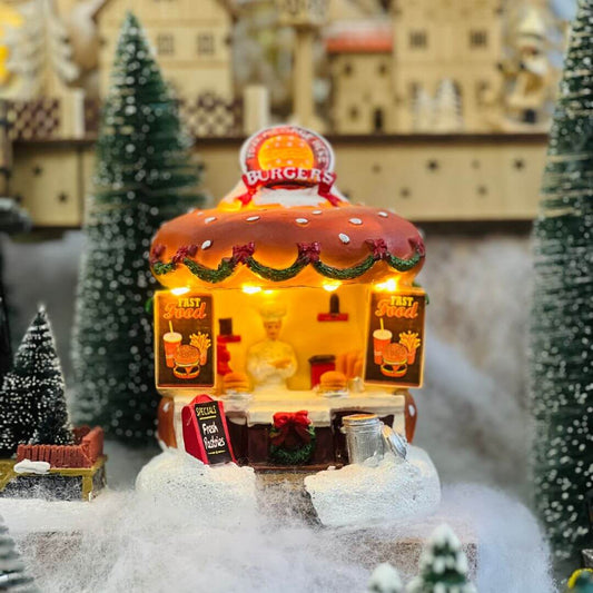 Loja Natal Hamburgueria Com Led 15x12x12,5cm
