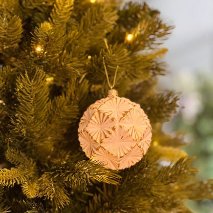 Bola Decorada Dourado Kit Com Três - Diam 8 Cm