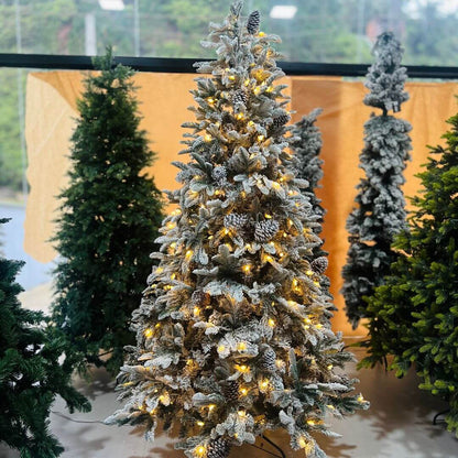 Arvore Natalina - Alaska Iluminada - 240cm - 1369 Galhos - 530 Leds - Nevada - Bivolt