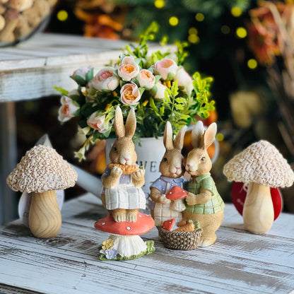 Coelhos Cesta de Cenouras - 14cm