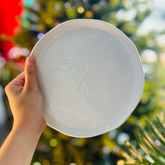 Prato Sobremesa Natal - Snow Flake 20cm