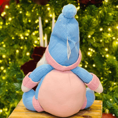 Papai Noel Sentado Rosa e Azul 36cm