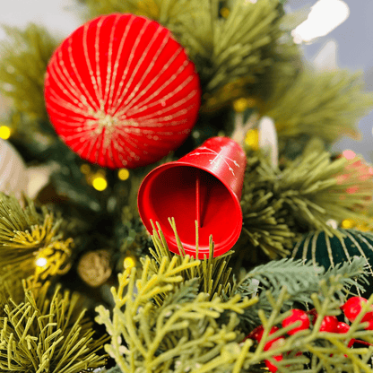 Sino Floco Neve Vermelho de Metal 12,5x7,5cm