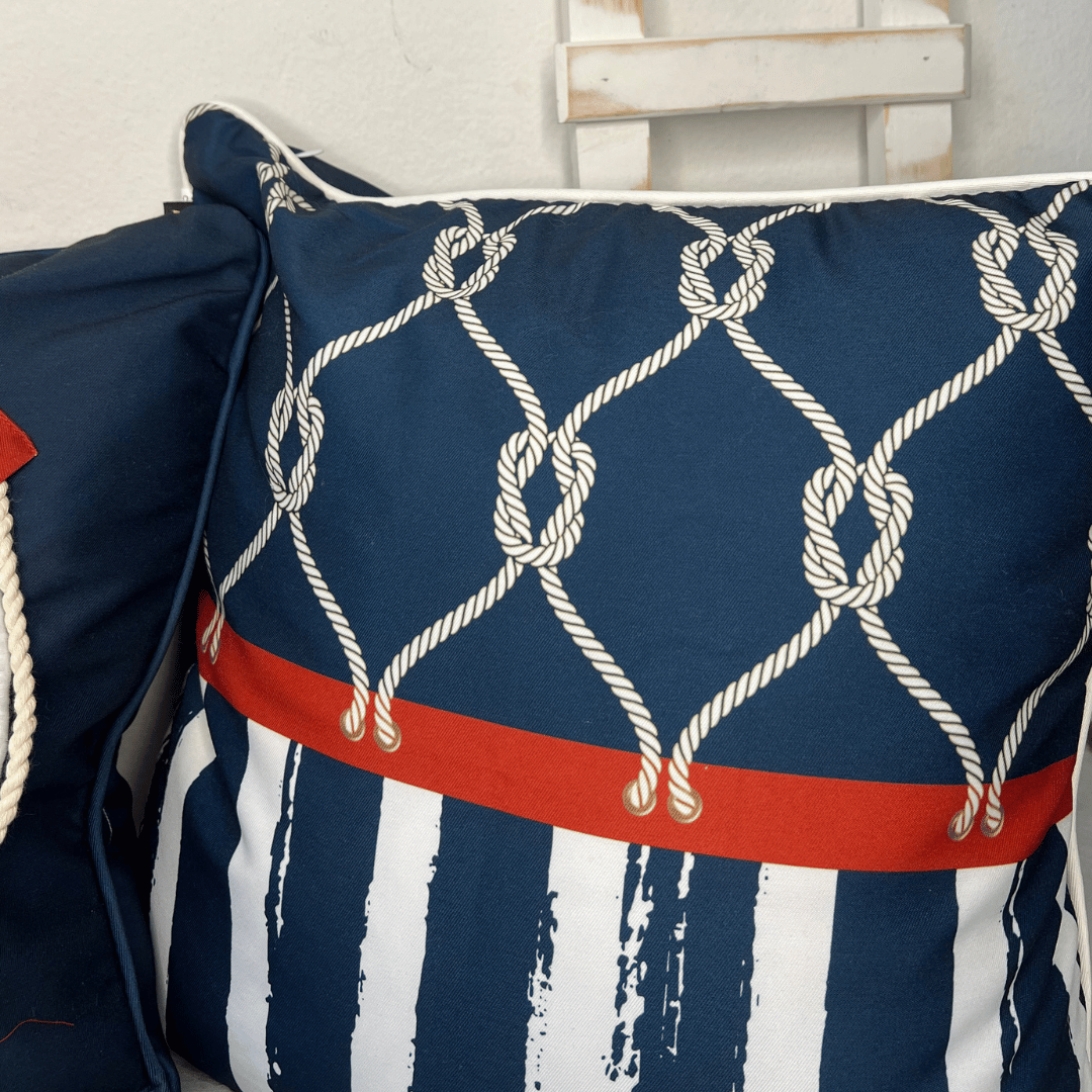 Capa de Almofada Nautica Com Cordone 43x43cm