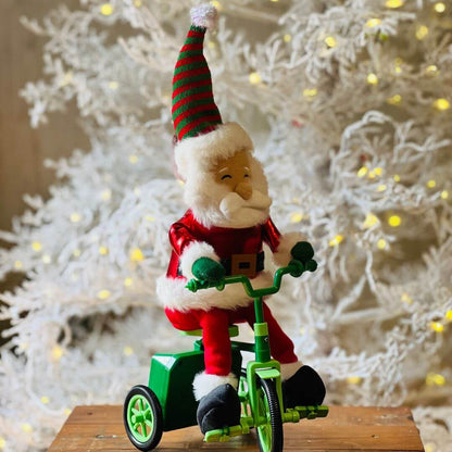 Noel na Bicicleta Movimento/som 40cm Vermelho Verde
