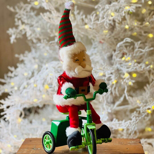 Noel na Bicicleta Movimento/som 40cm Vermelho Verde