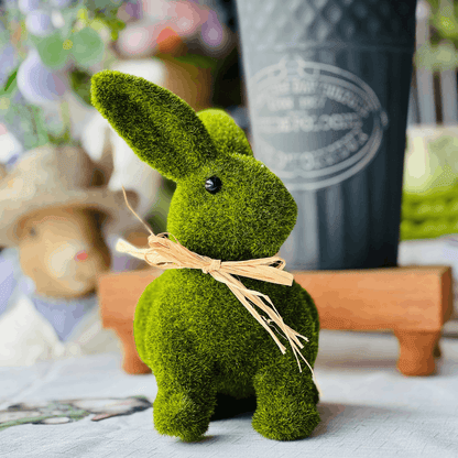 Coelho Decorativo Musgo Verde 21cm