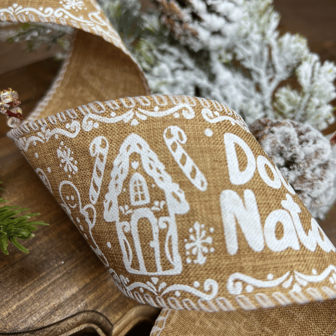 Fita Decorativa Doce Natal Linho 6,3cmX9,14m