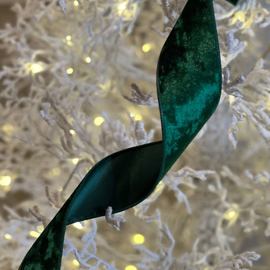 Fita Aramada de Veludo Verde| 10cm x 5m