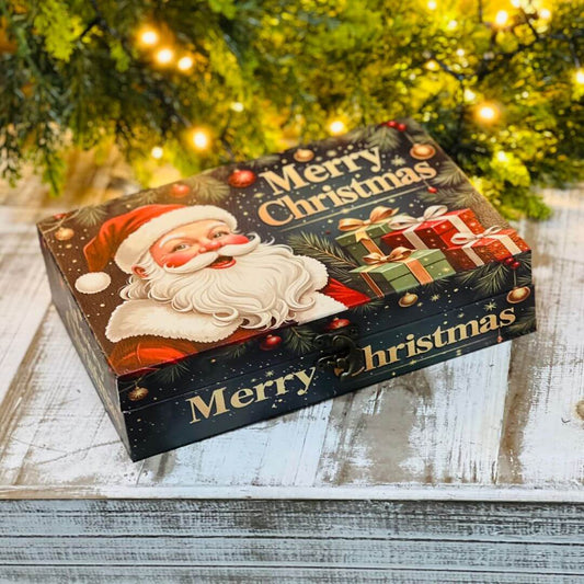 Caixa Porta-Objeto Papai Noel Colorida – 24cm