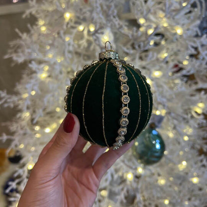 Bola Decorada Aveludada - 9,5cm