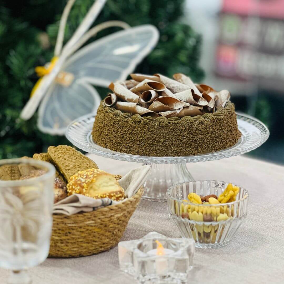 Prato para Bolo de Cristal de Chumbo Com Pé Radial - 31,5x10cm