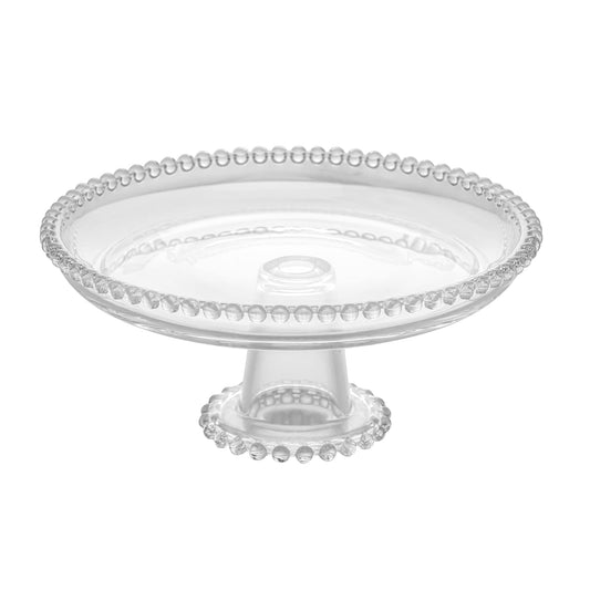 Prato Com Pé Pearl Transparente