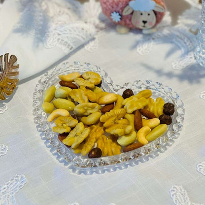 Prato Sobremesa Cristal de Chumbo Coração - 18x15,5x2cm