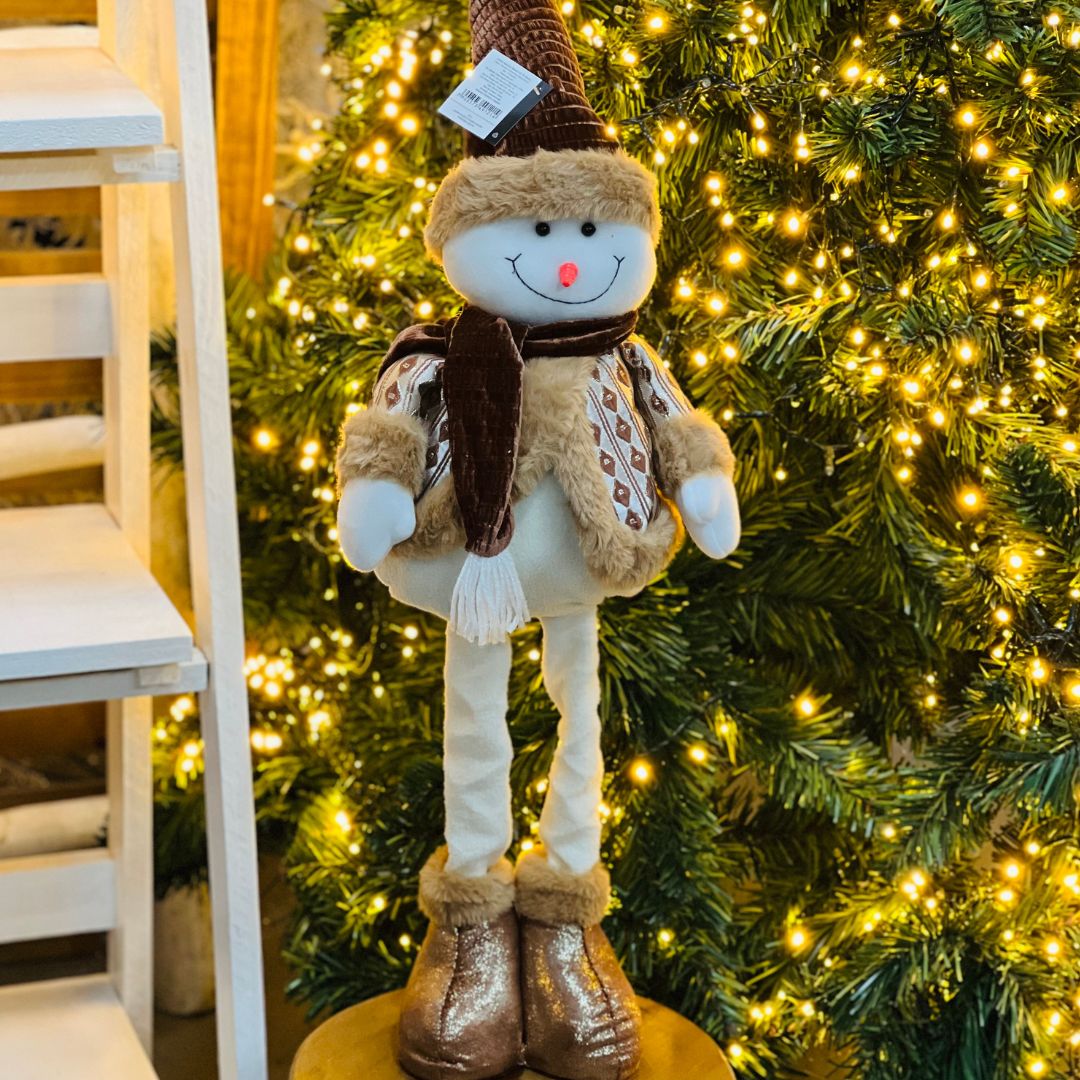 Boneco de Neve Natalino em Pé - 75 cm | Pernas Extensoras