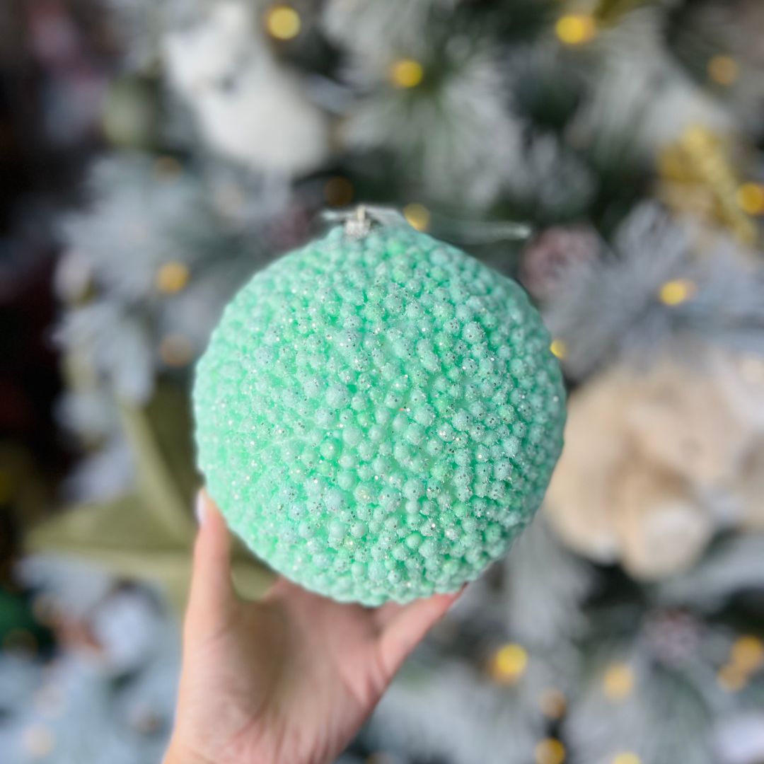 Bola Decorada de Natal Verde - 15cm