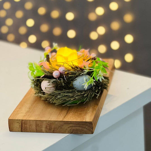 Porta-Vela com Ovos Coloridos – 15cm