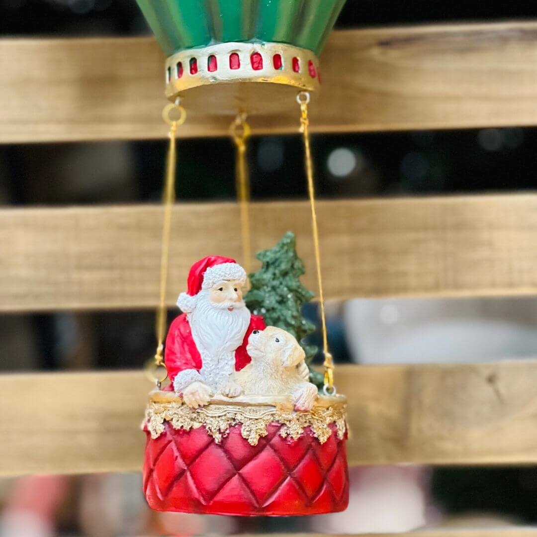 Balão com Papai Noel Colorido em Resina – 31cm