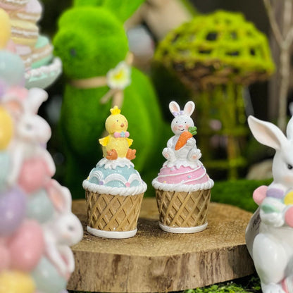 Enfeite Cupcake Coelho - 13,5x7x7cm