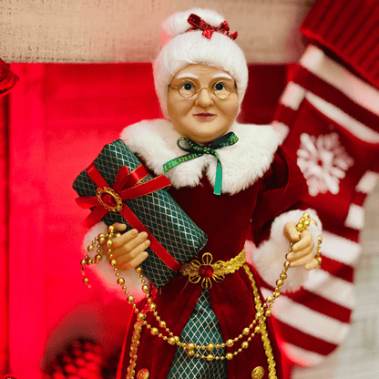 Mamae Noel Em Pé Verde e Vermelho 60cm