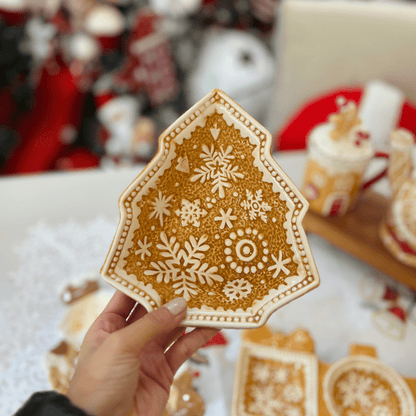 Bowl Natalino Árvore Gingerbread de Cerâmica 18x16x5cm