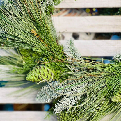 Guirlanda Cipreste Pinha Toque Real - 66cm Verde