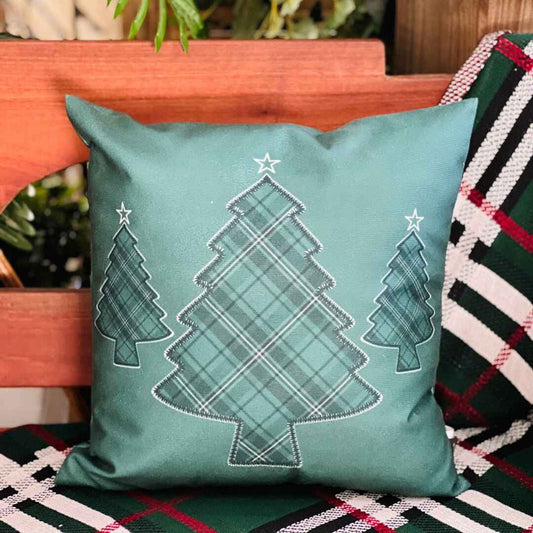 Capa Natalina Estampada Árvores 43x43cm