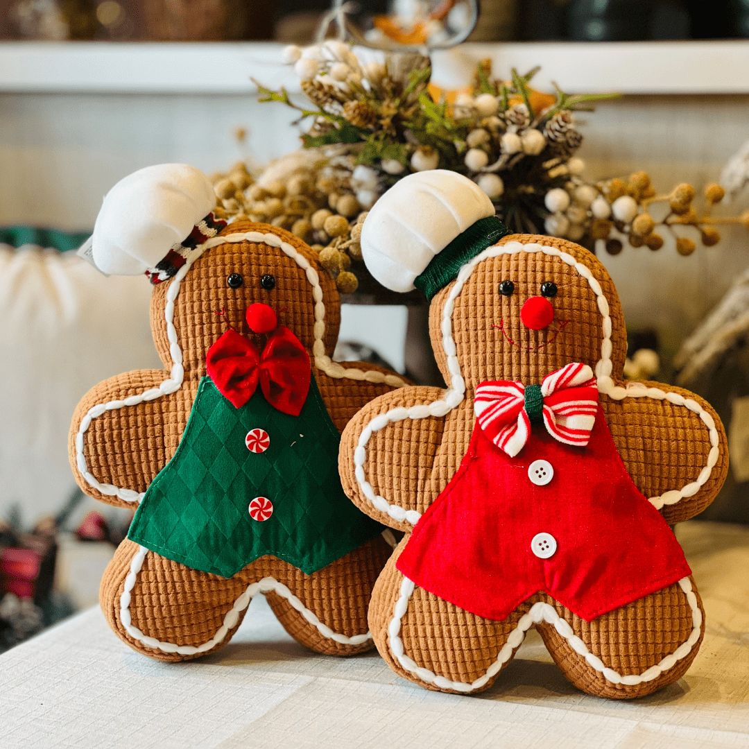 Gingerbread Natalino de Pelúcia Cozinheiro Vermelho 32cm