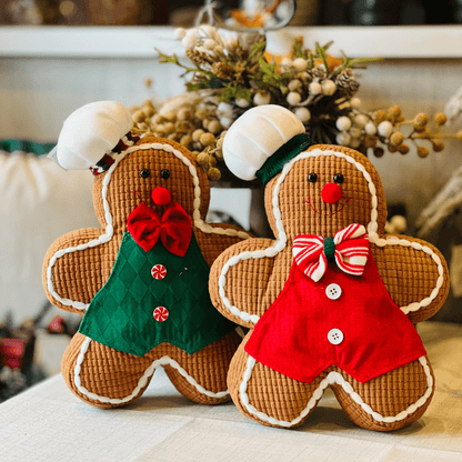 Gingerbread Natalino de Pelúcia Cozinheiro Vermelho 32cm