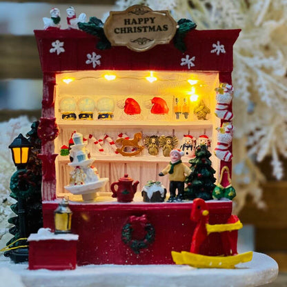 Cenário Loja Natalina com LED e Movimento – 20cm