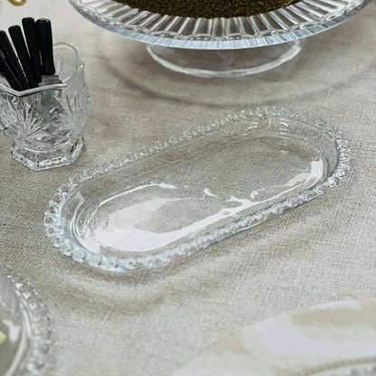 Travessa Oval de Cristal de Chumbo Coração - 25x13x2,5cm